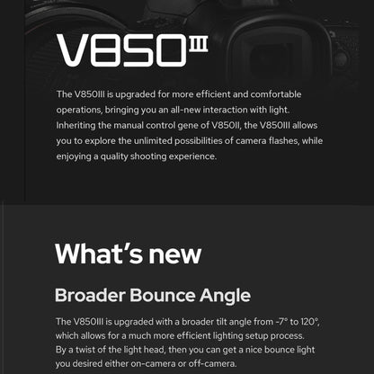 Godox V850III 2.4GHz Wireless Flash Speedlite Camera Light, V850III(AU Plug), V850III(EU Plug), V850III(UK Plug), V850III(US Plug)