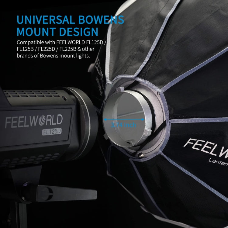 FEELWORLD FSL65 65cm Lantern Softbox Quick Release Diffuser with Bowens Mount, FSL65 65cm