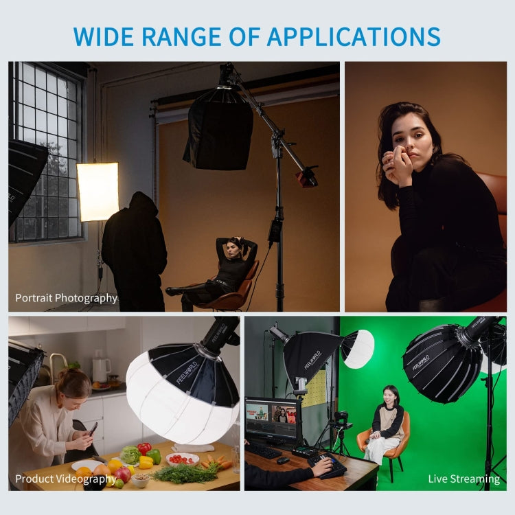 FEELWORLD FSL65 65cm Lantern Softbox Quick Release Diffuser with Bowens Mount, FSL65 65cm