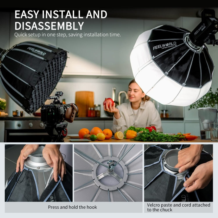 FEELWORLD FSL65 65cm Lantern Softbox Quick Release Diffuser with Bowens Mount, FSL65 65cm