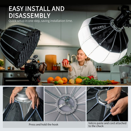 FEELWORLD FSL65 65cm Lantern Softbox Quick Release Diffuser with Bowens Mount, FSL65 65cm