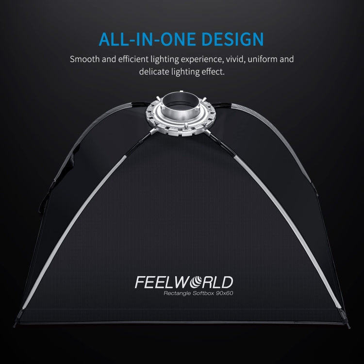 FEELWORLD FSR90 60x90cm Rectangular Softbox Quick Release Bowens Mount Diffuser, FSR90 60x90cm