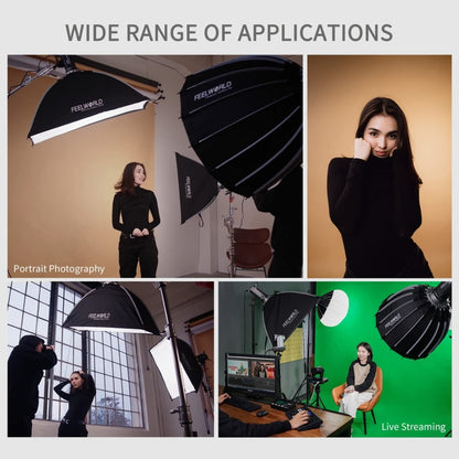 FEELWORLD FSR90 60x90cm Rectangular Softbox Quick Release Bowens Mount Diffuser, FSR90 60x90cm