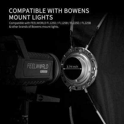 FEELWORLD FSR120 30x120cm Rectangular Softbox Quick Release Bowens Mount Diffuser, FSR120 30x120cm