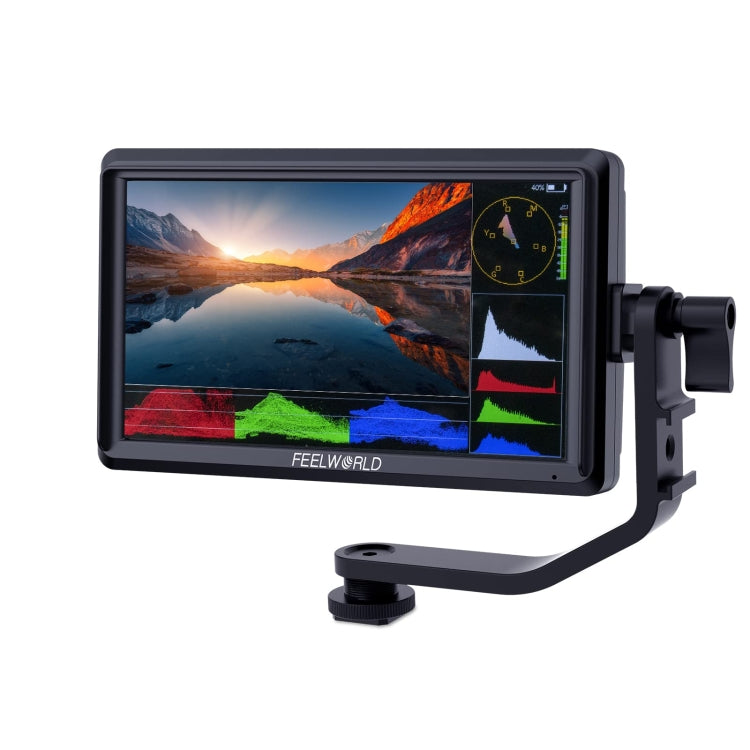 FEELWORLD FW568S 6 Inch On-camera Monitor FHD IPS 3G-SDI 4K HDMI F970 External Power and Install Kit, FW568S