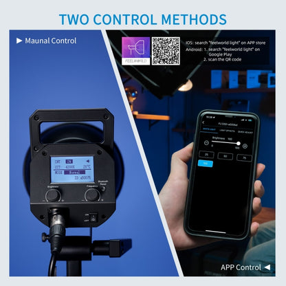 FEELWORLD FL125D 125W Daylight Point Source Video Light, Bluetooth APP Control, FL125D