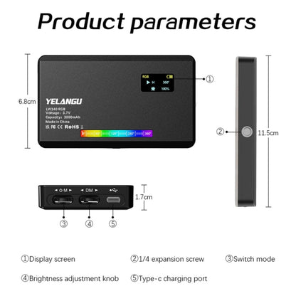 YELANGU LW140RGB 140 LEDs RGB Studio Light Video & Photo Fill Light, 140 LEDs