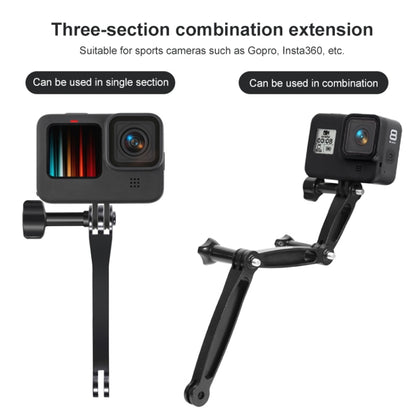 3 in 1 Joint Aluminum Extension Arm Grip Extenter for GoPro, Insta360, DJI and Other Action Cameras, 3 in 1