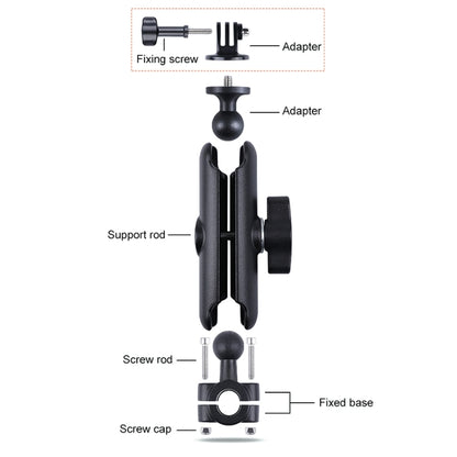 25mm Ballhead Car Front Seat Handlebar Fixed Mount Holder with Tripod Adapter & Screw for GoPro, Insta360, DJI and Other Action Cameras, 25mm 22cm
