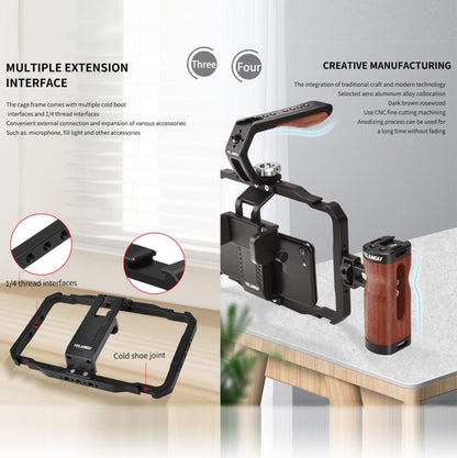YELANGU LW101Vlogging Live Broadcast Smartphone Video Rig Handles Stabilizer Kits, LW101