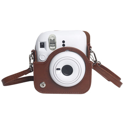 For FUJIFILM Instax mini 12 Leather Case Full Body Camera Bag with Shoulder Strap, For FUJIFILM Instax mini 12