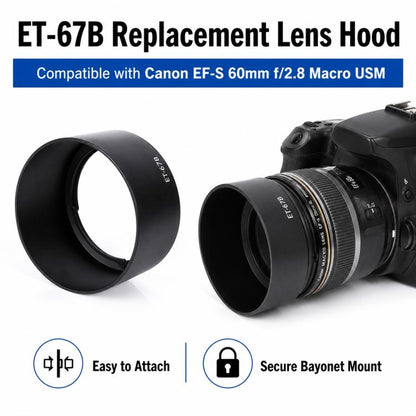 ET-67B Lens Hood Shade for Canon EF-S 60mm f/2.8 Marco USM Lens, ET-67B