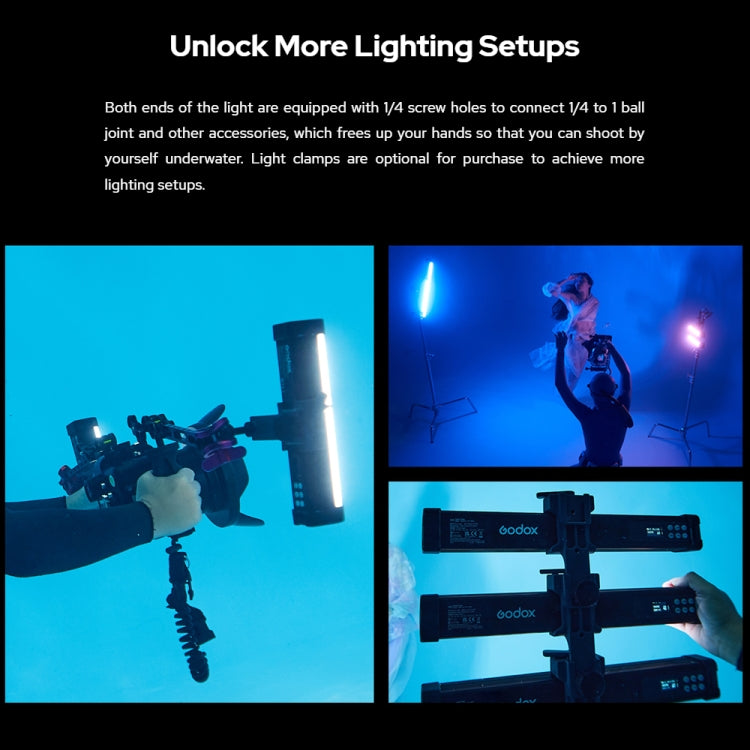 Godox WT25R Waterproof Tube Light  25cm RGB Photo Video Fill Light, WT25R