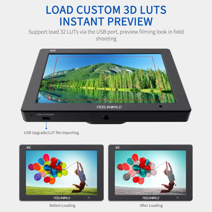 FEELWORLD T7 PLUS 7 inch 3D LUT DSLR Camera Field Monitor with Waveform 4K HDMI Aluminum Housing, T7 PLUS