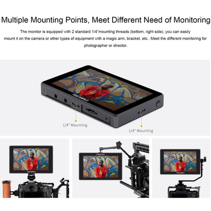 FEELWORLD SH7 7-inch Ultra Bright 2200nit On-camera Monitor SDI HDMI Cross Conversion