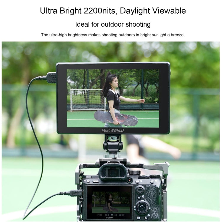 FEELWORLD SH7 7-inch Ultra Bright 2200nit On-camera Monitor SDI HDMI Cross Conversion