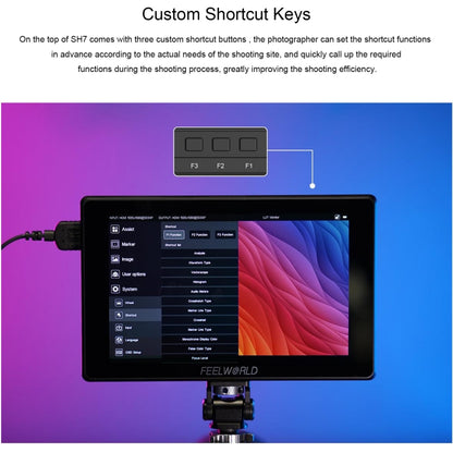 FEELWORLD SH7 7-inch Ultra Bright 2200nit On-camera Monitor SDI HDMI Cross Conversion