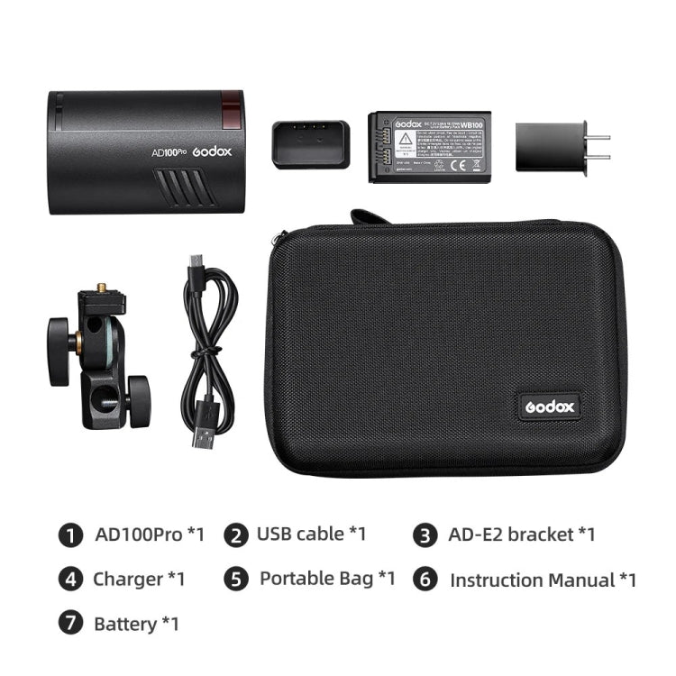 Godox AD100Pro 100Ws Pocket Flash Outdoor Speedlite Light ​Kits