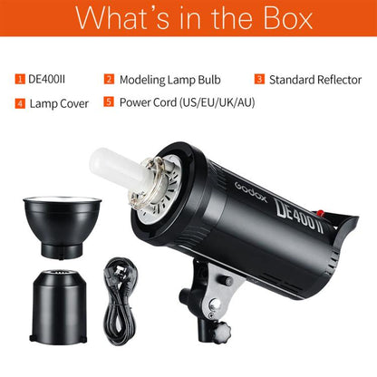 Godox DE400II 400Ws Studio Flash Light Strobe Lamp Head Bowens Mount Speedlight, DE400II