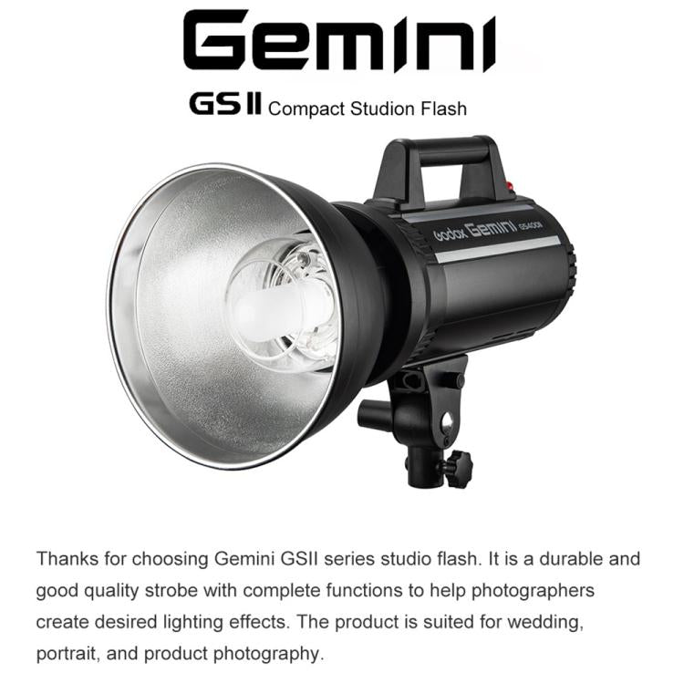 Godox Gemini GS400II Studio Flash Light 400Ws Bowens Mount Strobe Flash, Gemini GS400II