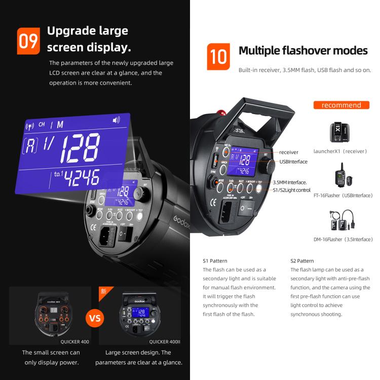 Godox Quicker 600IIM Studio Flash Light 600Ws Bowens Mount Strobe Flash, Quicker 600IIM