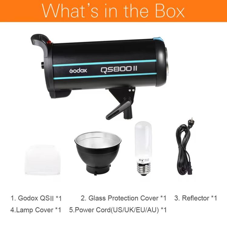 Godox QS800II Strobe Studio Flash Light 800Ws Bowens Mount High Speed Flash, QS800II