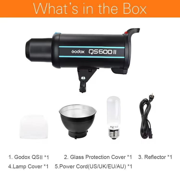 Godox QS600II Strobe Studio Flash Light 600Ws Bowens Mount High Speed Flash, QS600II