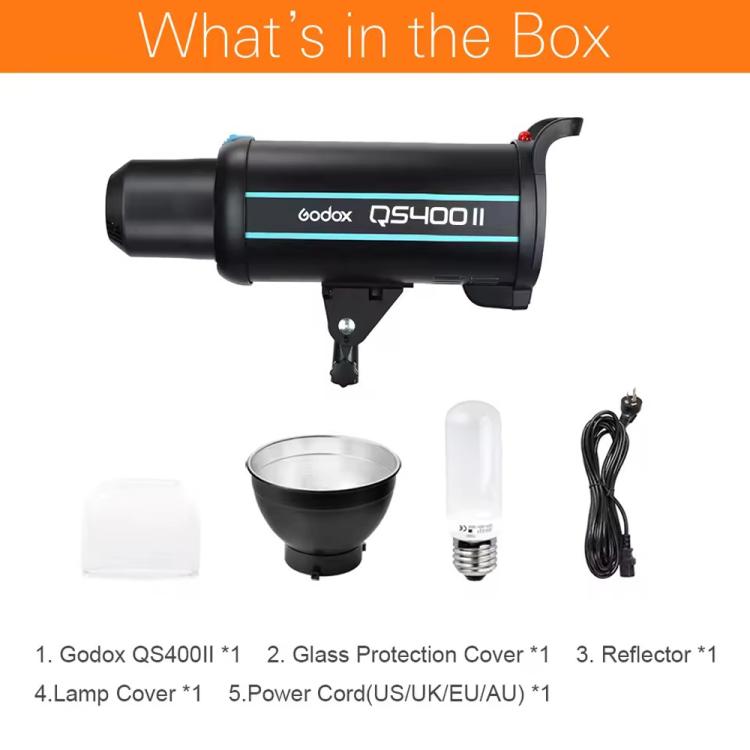 Godox QS400II Strobe Studio Flash Light 400Ws Bowens Mount High Speed Flash