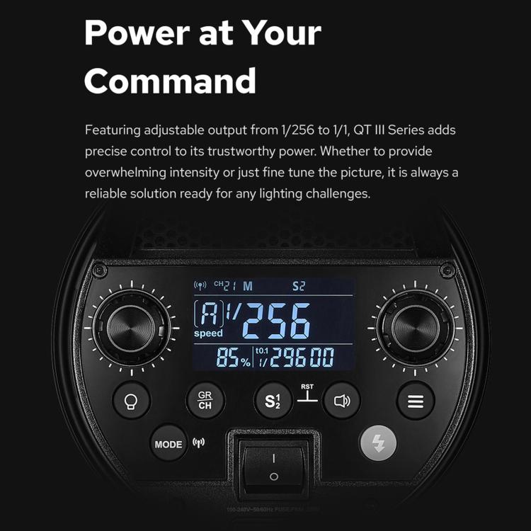 Godox QT1200III Quicker Studio Flash Light 1200Ws Bowens Mount High Speed Flash, QT1200III