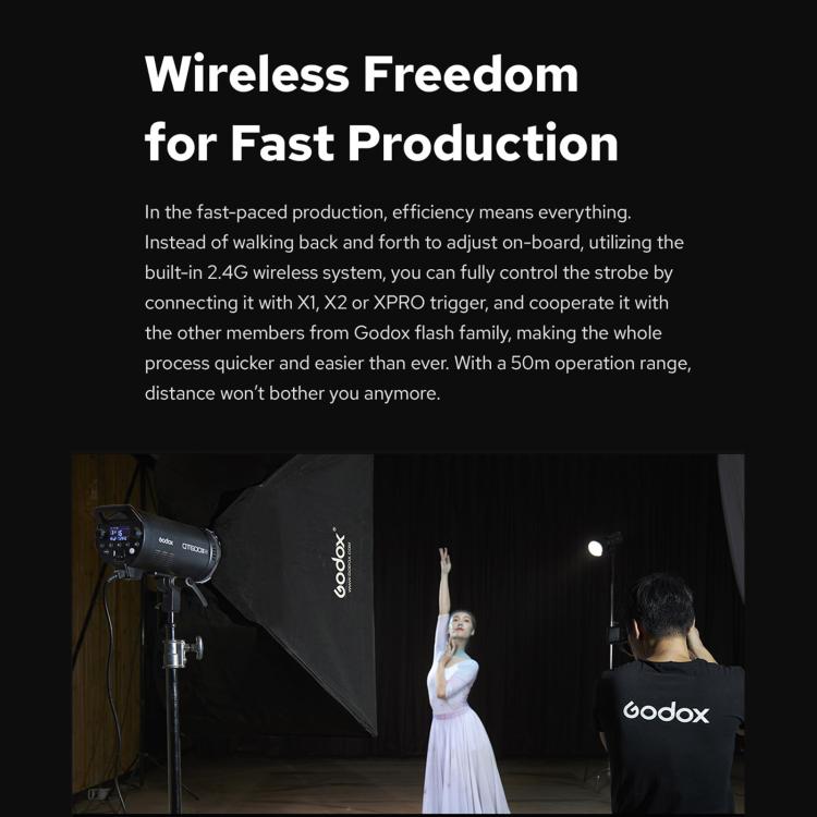 Godox QT1200III Quicker Studio Flash Light 1200Ws Bowens Mount High Speed Flash, QT1200III