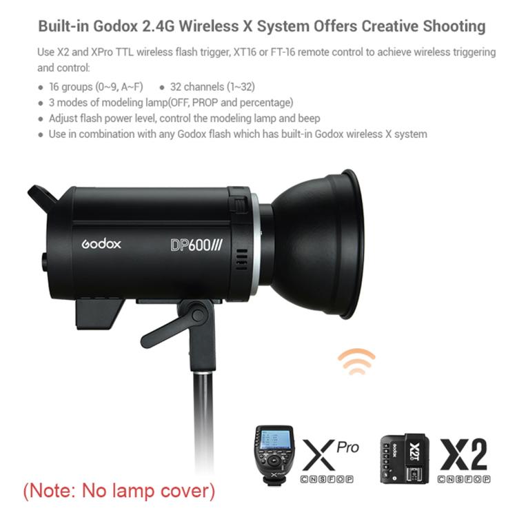 Godox DP400III Studio Flash Photo Light 400Ws 2.4G Wireless X System Bowens Mount Strobe Light, No Lamp Cover, DP400III