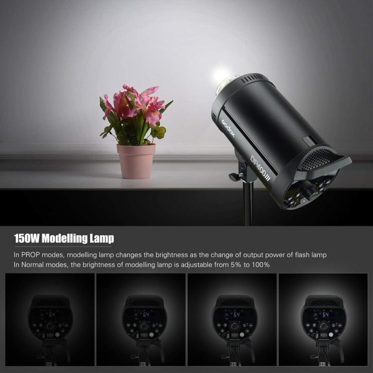 Godox DP400III Studio Flash Photo Light 400Ws 2.4G Wireless X System Bowens Mount Strobe Light, No Lamp Cover, DP400III