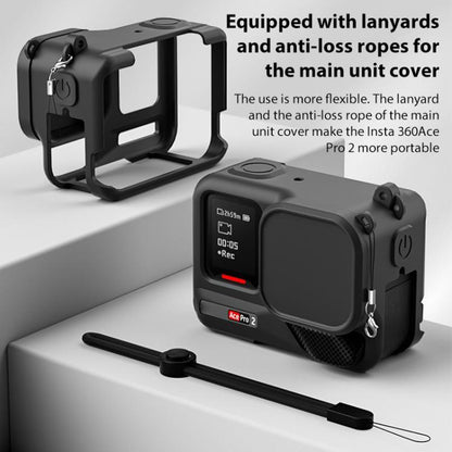 For Insta360 Ace Pro 2 Silicone Protective Case with Wrist Strap & Lens Cover, For Insta360 Ace Pro 2