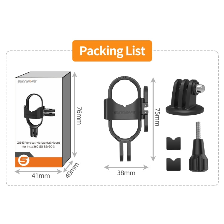 For Insta360 GO 3S / GO 3 Sunnylife Foldable Vertical-Horizontal Mount Adapter Protective Frame Brackets Housing Case, For Insta360 GO 3S / GO 3