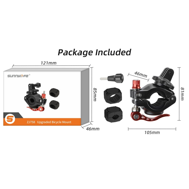 Sunnylife Sports Camera Universal Bicycle Clamp 360 Rotation 19-35mm Clip for DJI Action / Insta360 / GoPro, For DJI Action / Insta360 / GoPro