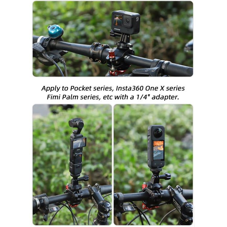 Sunnylife Sports Camera Universal Bicycle Clamp 360 Rotation 19-35mm Clip for DJI Action / Insta360 / GoPro, For DJI Action / Insta360 / GoPro
