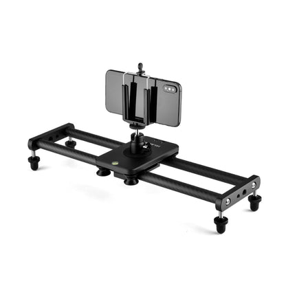 YELANGU L140T-A 40cm Carbon Fiber Slide Rail Track with Phone Clamp & BallHead Adapter for Smartphones, L140T-A