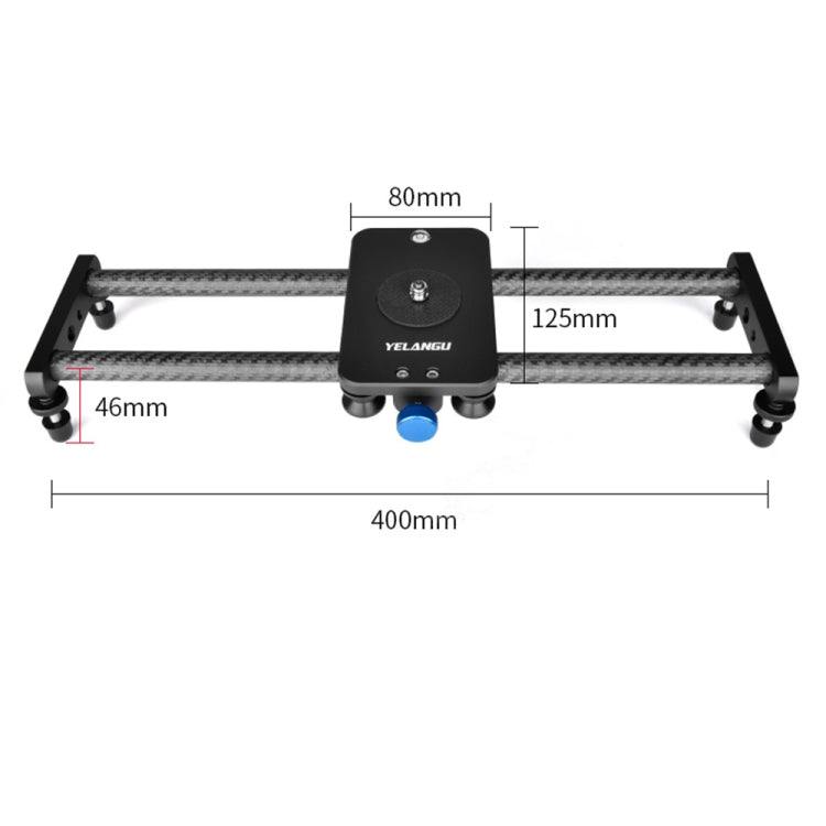 YELANGU L140T-A 40cm Carbon Fiber Slide Rail Track with Phone Clamp & BallHead Adapter for Smartphones, L140T-A