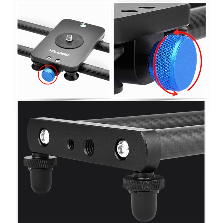 YELANGU L140T-A 40cm Carbon Fiber Slide Rail Track with Phone Clamp & BallHead Adapter for Smartphones, L140T-A