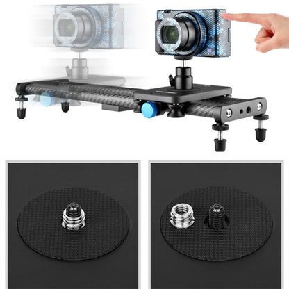 YELANGU L140T-A 40cm Carbon Fiber Slide Rail Track with Phone Clamp & BallHead Adapter for Smartphones, L140T-A