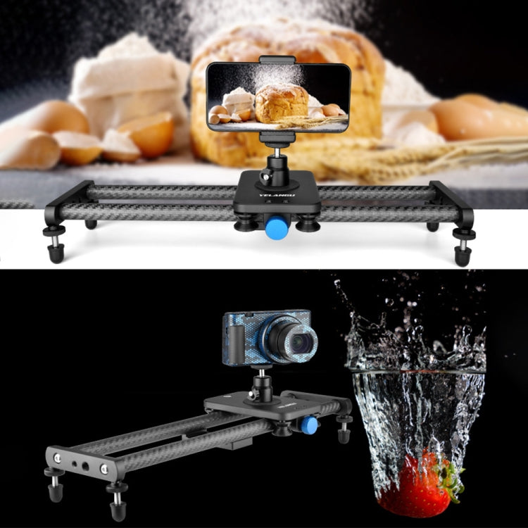 YELANGU L140T-A 40cm Carbon Fiber Slide Rail Track with Phone Clamp & BallHead Adapter for Smartphones, L140T-A