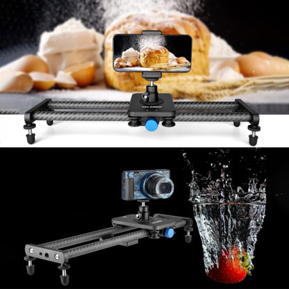 YELANGU L140T-A 40cm Carbon Fiber Slide Rail Track with Phone Clamp & BallHead Adapter for Smartphones, L140T-A