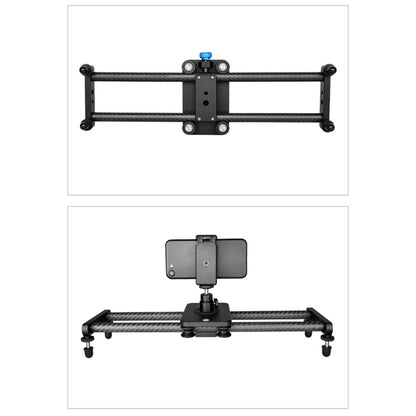 YELANGU L140T-A 40cm Carbon Fiber Slide Rail Track with Phone Clamp & BallHead Adapter for Smartphones, L140T-A