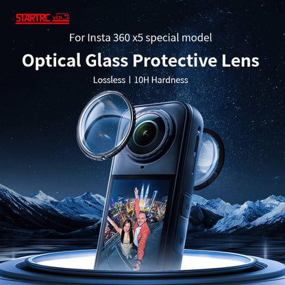 For insta360 X5 STARTRC Swivel Protective Lens Guad Glass Lens Cover, Glass Lens Cover