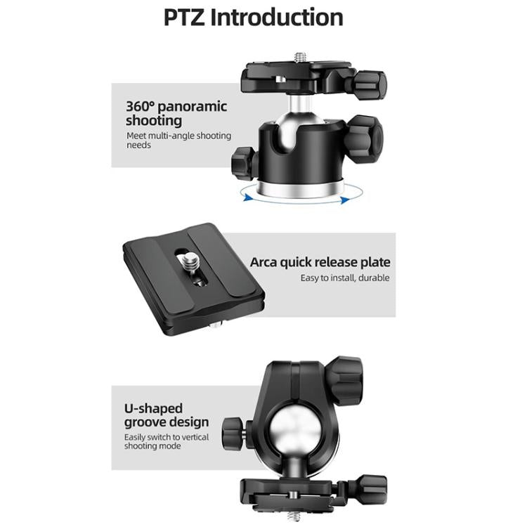 BEXIN TA254-BS30 Portable Collapsible Aluminum Alloy Camera Tripod with Head, TA254-BS30
