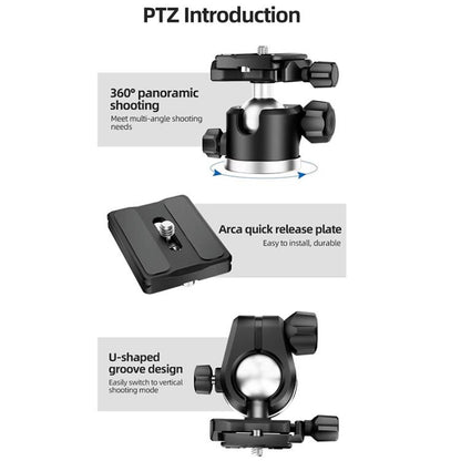 BEXIN TA254-BS30 Portable Collapsible Aluminum Alloy Camera Tripod with Head, TA254-BS30