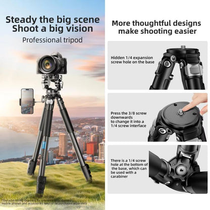 BEXIN RK294 Portable Collapsible Carbon Fiber Camera Tripod, RK294
