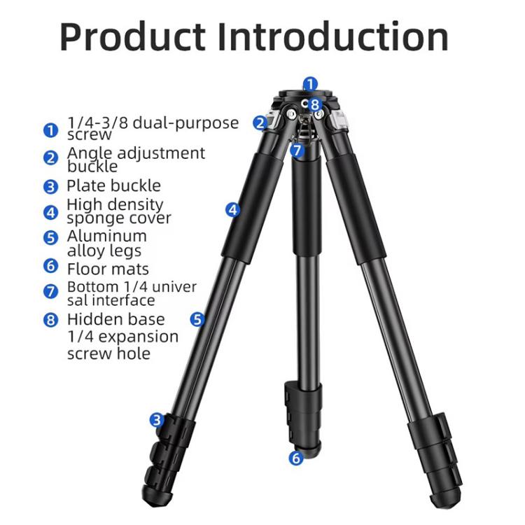 BEXIN RK294 Portable Collapsible Carbon Fiber Camera Tripod, RK294