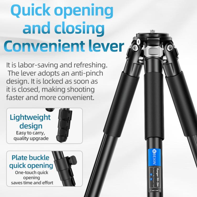 BEXIN RK264 Portable Collapsible Aluminum Alloy Camera Tripod, RK264
