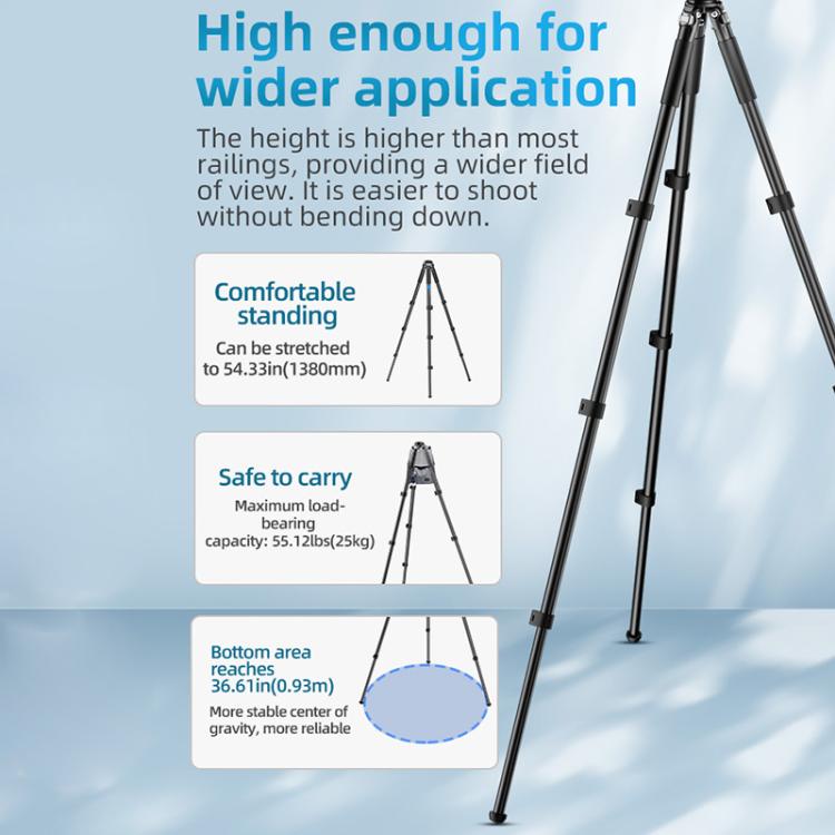 BEXIN RK264 Portable Collapsible Aluminum Alloy Camera Tripod, RK264